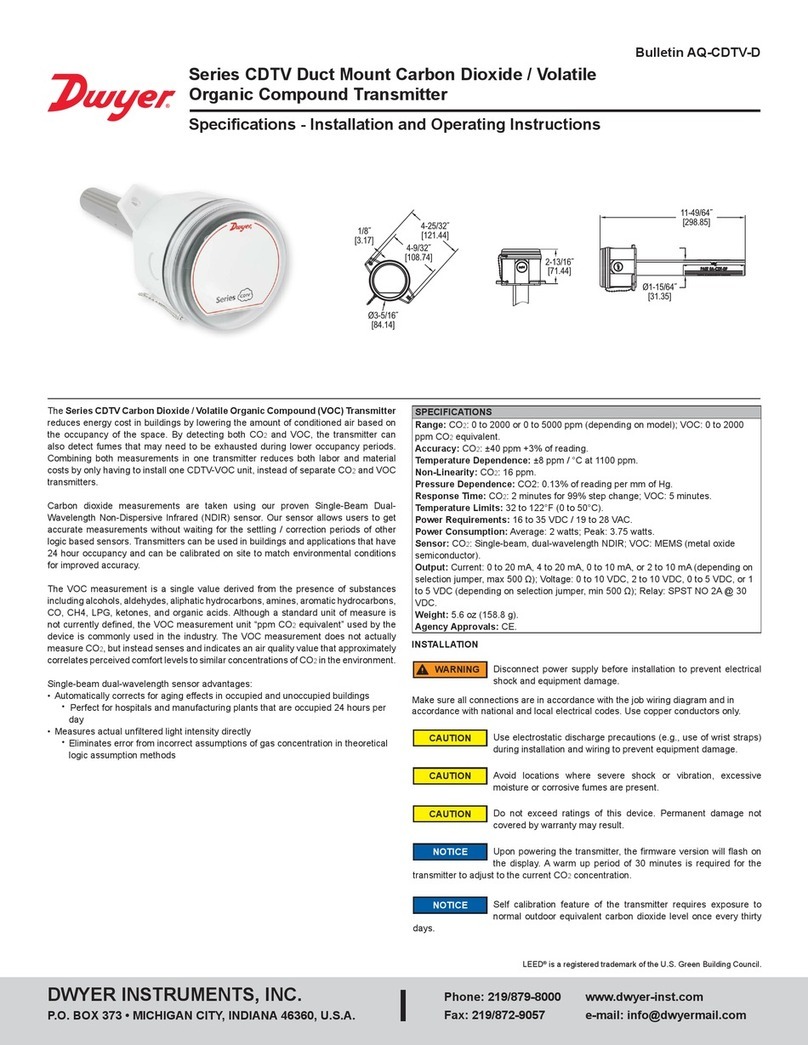 Dwyer Instruments CDTV Series Installation and operating instructions