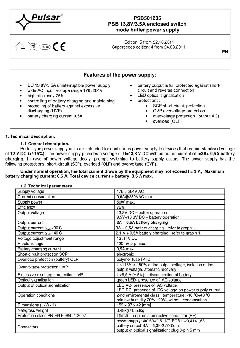Pulsar PSB501235 quick start guide