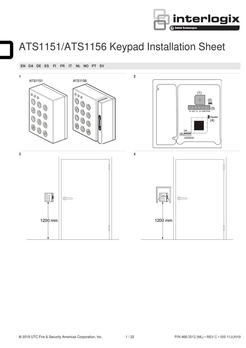 Interlogix ATS1151 Installation sheet