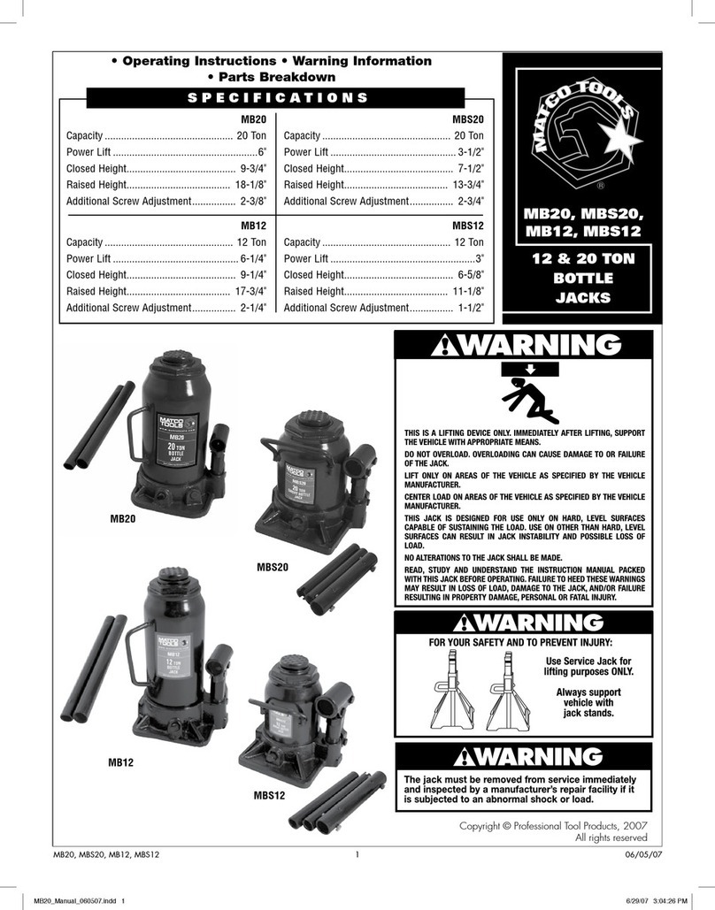 Matco Tools MB20 operating instructions