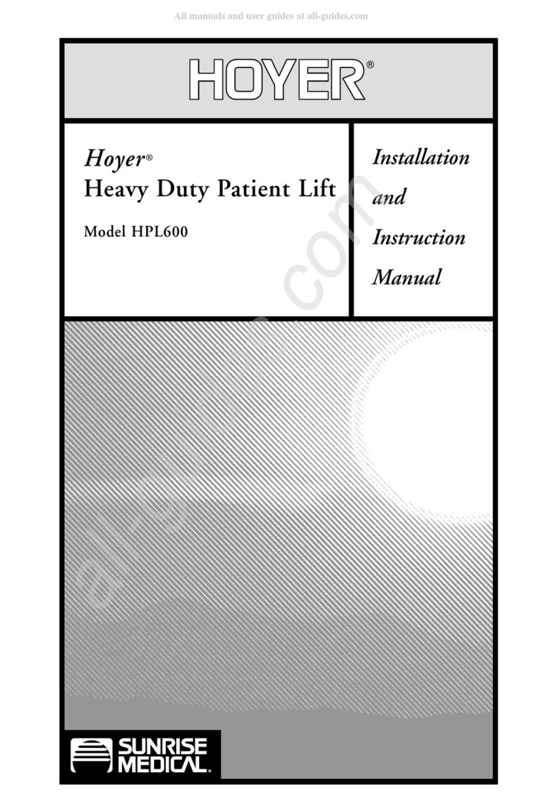 Sunrise Medical Hoyer HPL600 Installation and instruction manual Sunrise Medical Hoyer HPL600 Installation and instruction manual