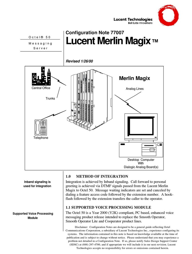 Lucent Technologies Merlin Magix Quick start guide Lucent Technologies Merlin Magix Quick start guide