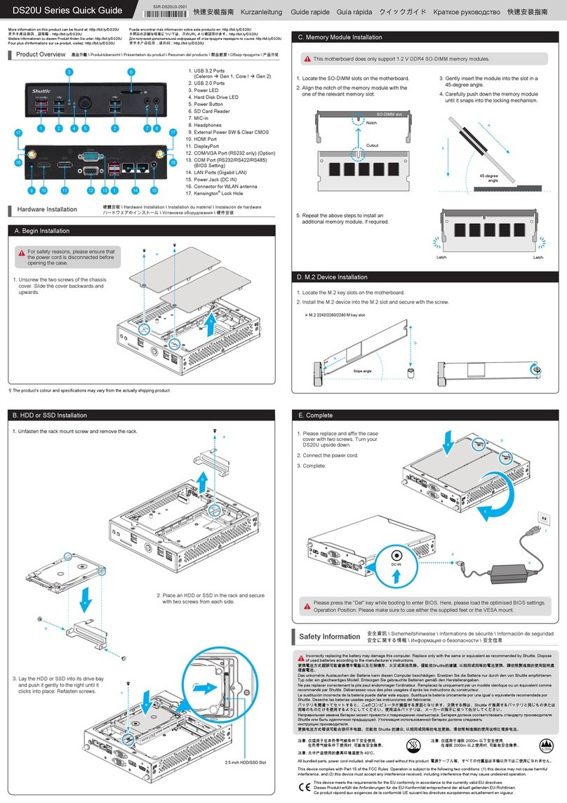 Shuttle DS20U Series quick guide