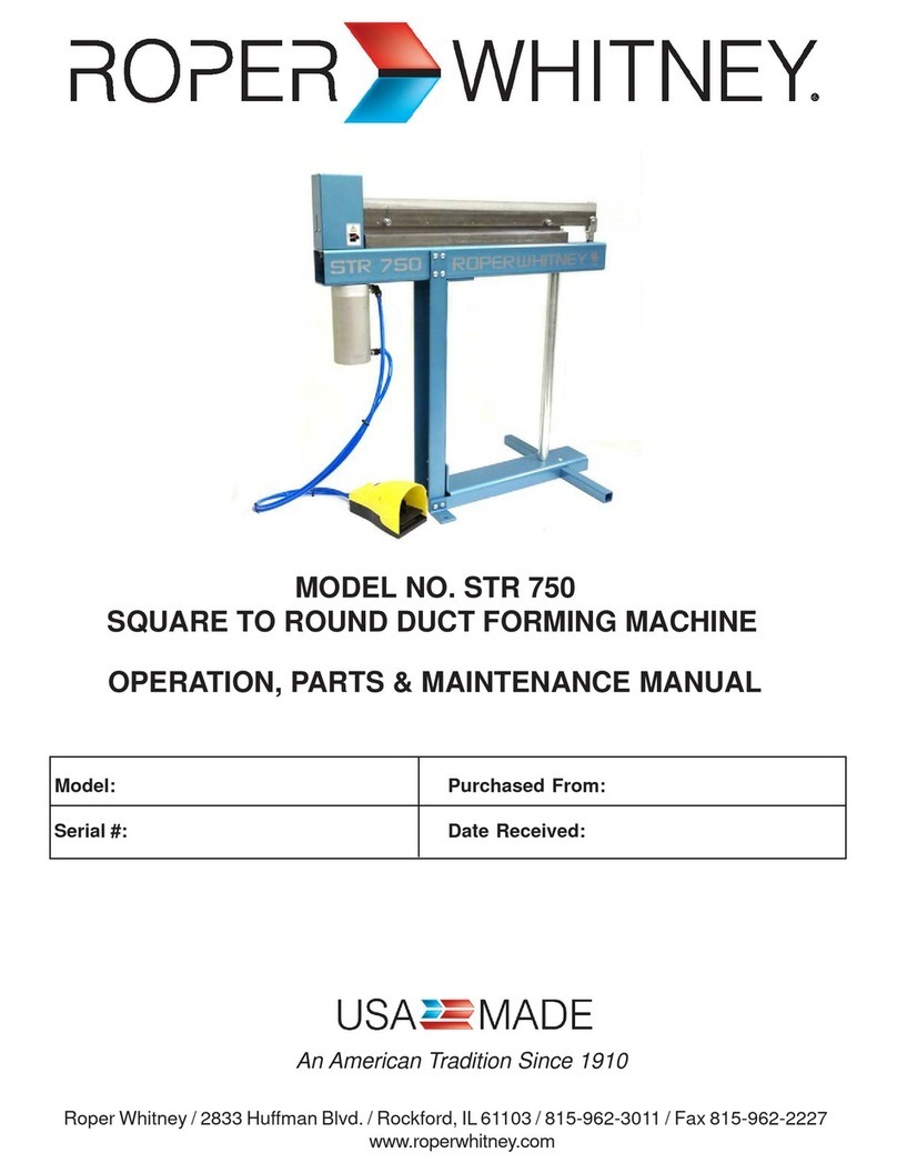 Roper Whitney STR 750 Operation, parts & maintenance manual