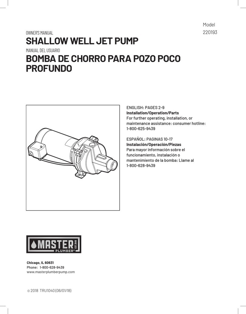 Master Plumber 220193 owner's manual Master Plumber 220193 owner's manual