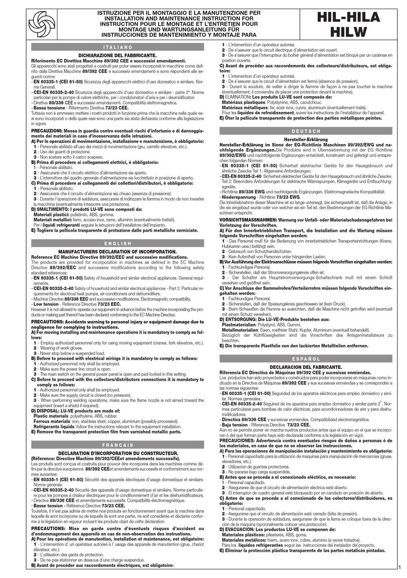 LU-VE HIL Installation and maintenance  instruction