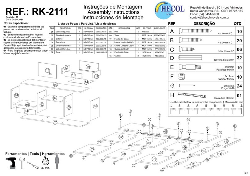 HECOL Moveis RK-2111 Assembly instructions HECOL Moveis RK-2111 Assembly instructions