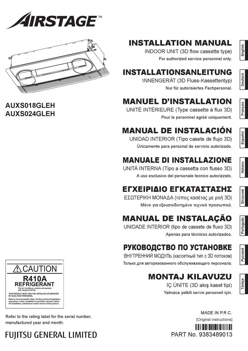 Fujitsu AIRSTAGE AUXS018GLEH User manual