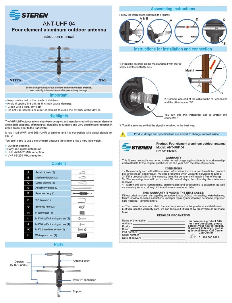 Steren ANT-UHF 04 instruction manual Steren ANT-UHF 04 instruction manual