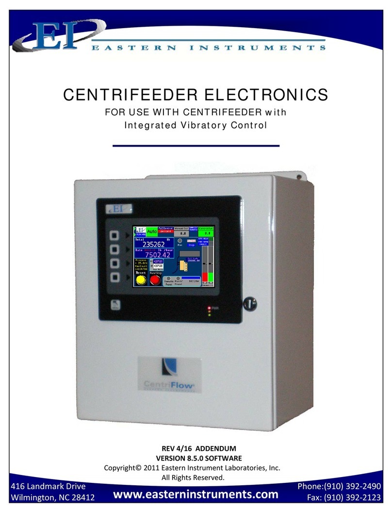 EASTERN INSTRUMENTS CENTRIFEEDER ELECTRONICS User manual
