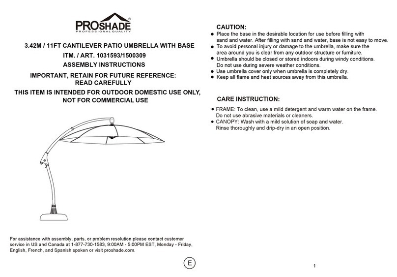 Proshade 1031593 Assembly instructions