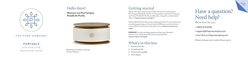 The Pure Company PORTABLE AIR PURIFIER quick start guide