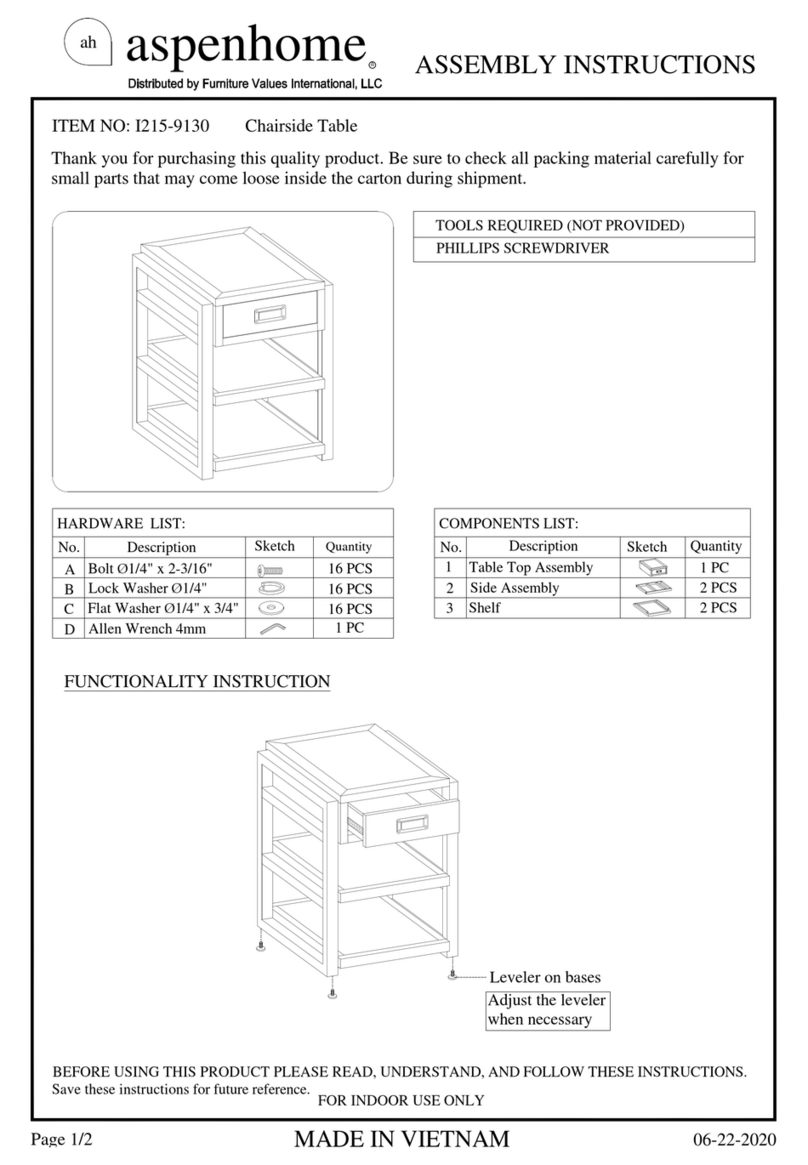 aspenhome 1215-9130 User manual aspenhome 1215-9130 User manual