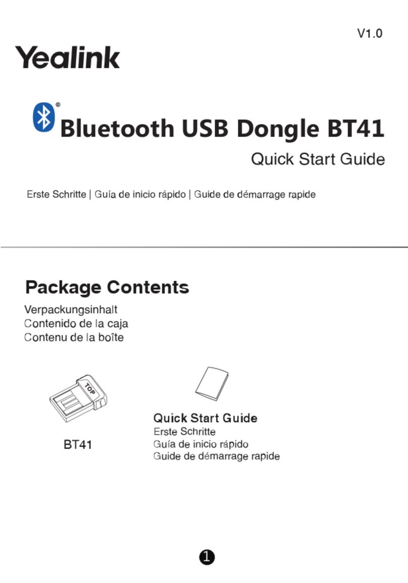 Yealink Bluetooth USB Dongle BT41 quick start guide