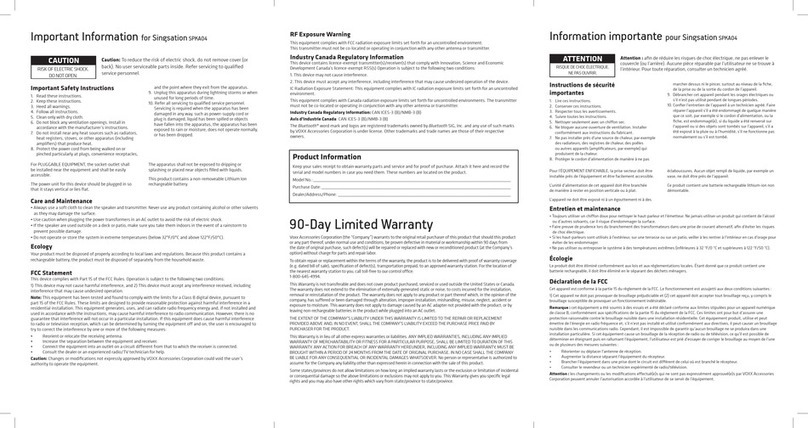 Singsation SPKA04 Operating manual