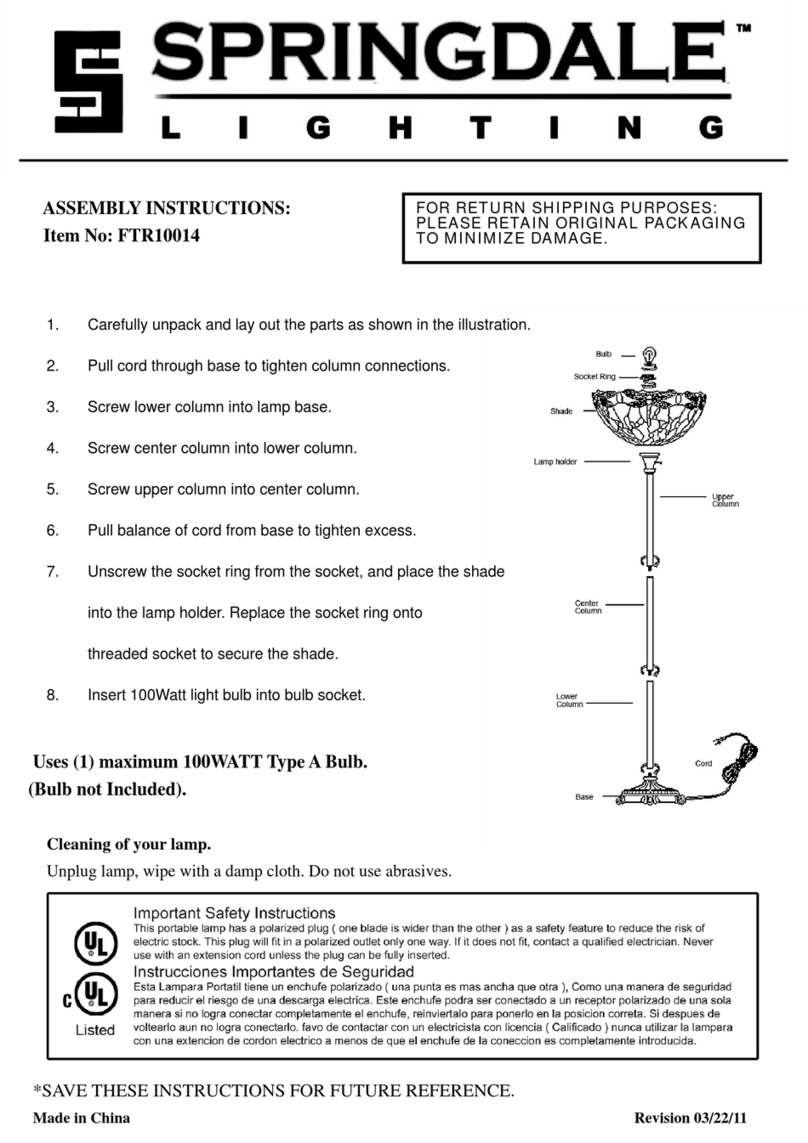 Springdale Lighting FTR10014 User manual Springdale Lighting FTR10014 User manual