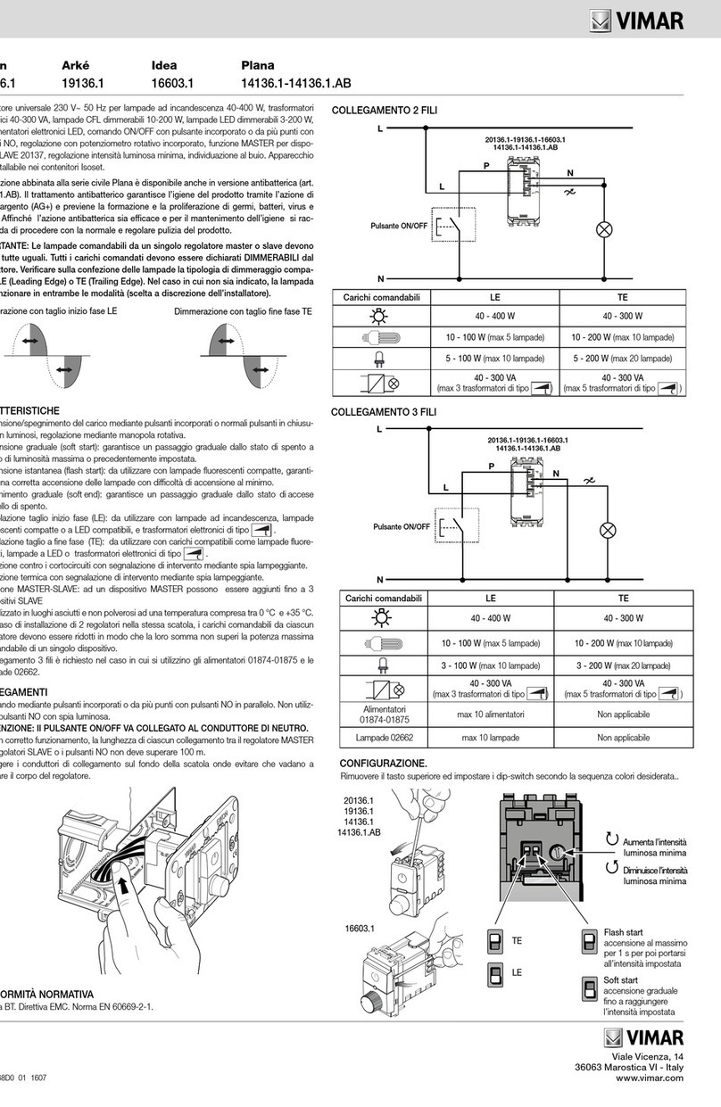 Vimar Eikon 20136.1 quick start guide