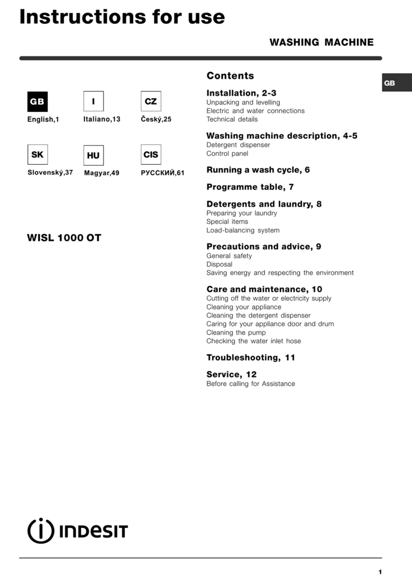 Indesit WISL 1000 OT User manual