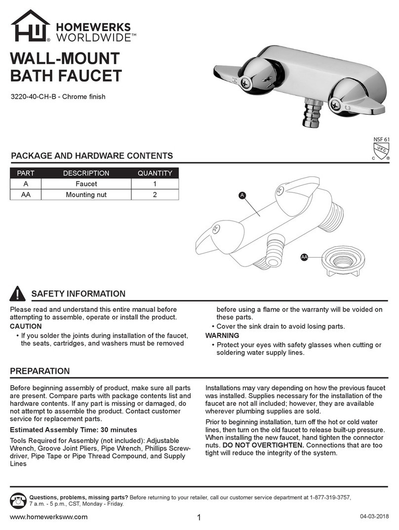 Homewerks Worldwide 3220-40-CH-B manual