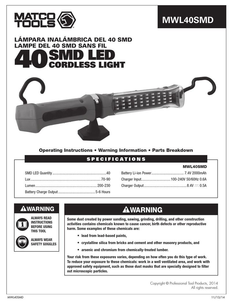 Matco Tools MWL40SMD operating instructions