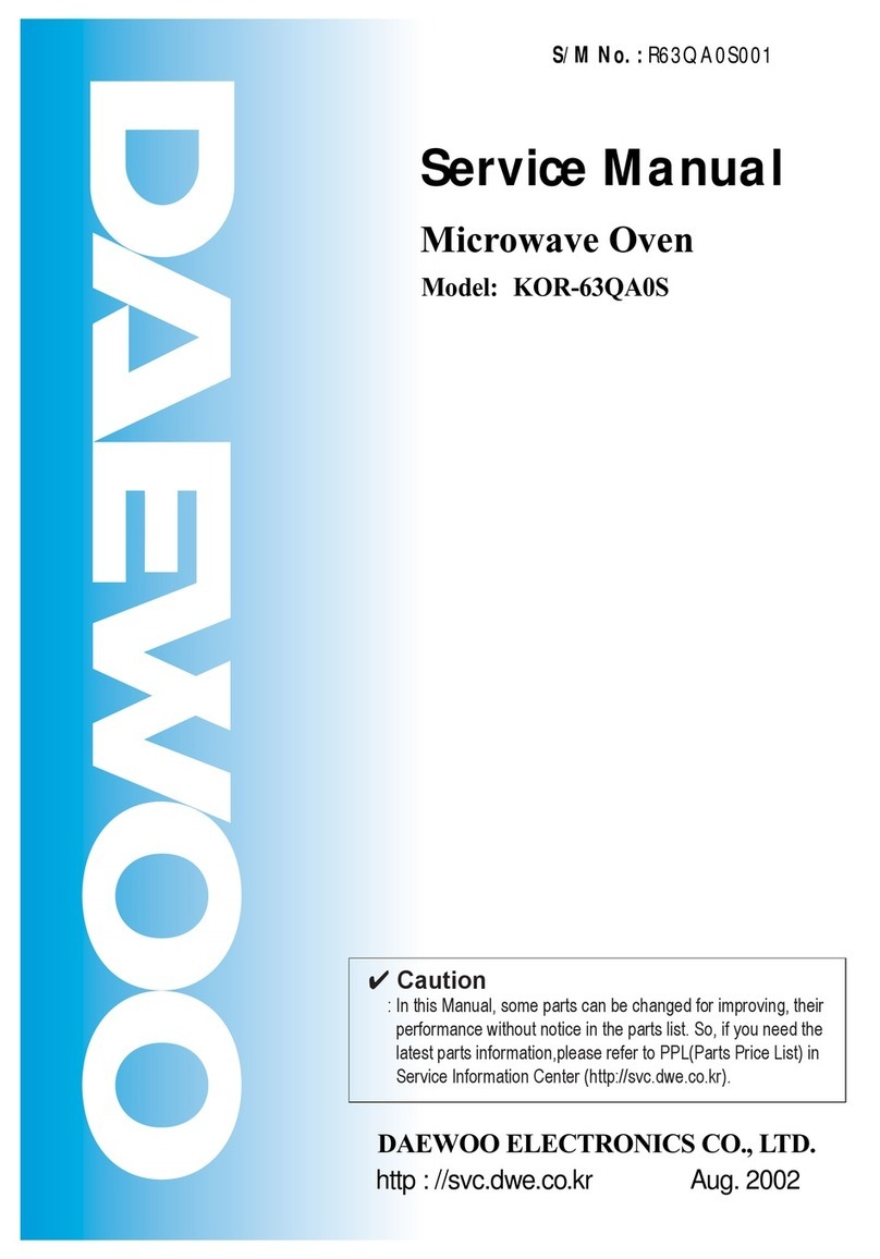 DAEWOO ELECTRONICS KOR-63QA0S Service manual