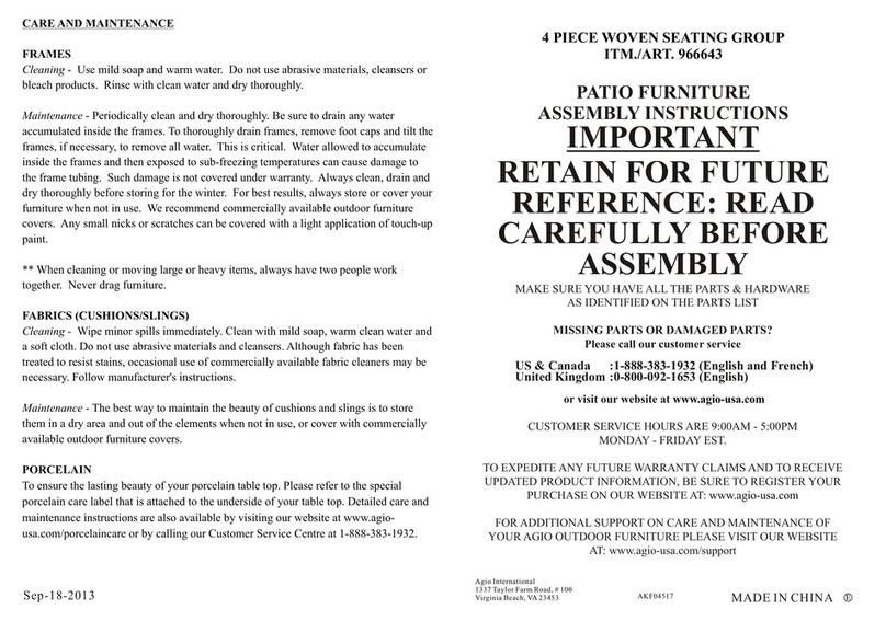 Agio 966643 User manual
