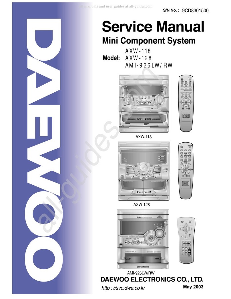 DAEWOO ELECTRONICS AXW-118 Service manual