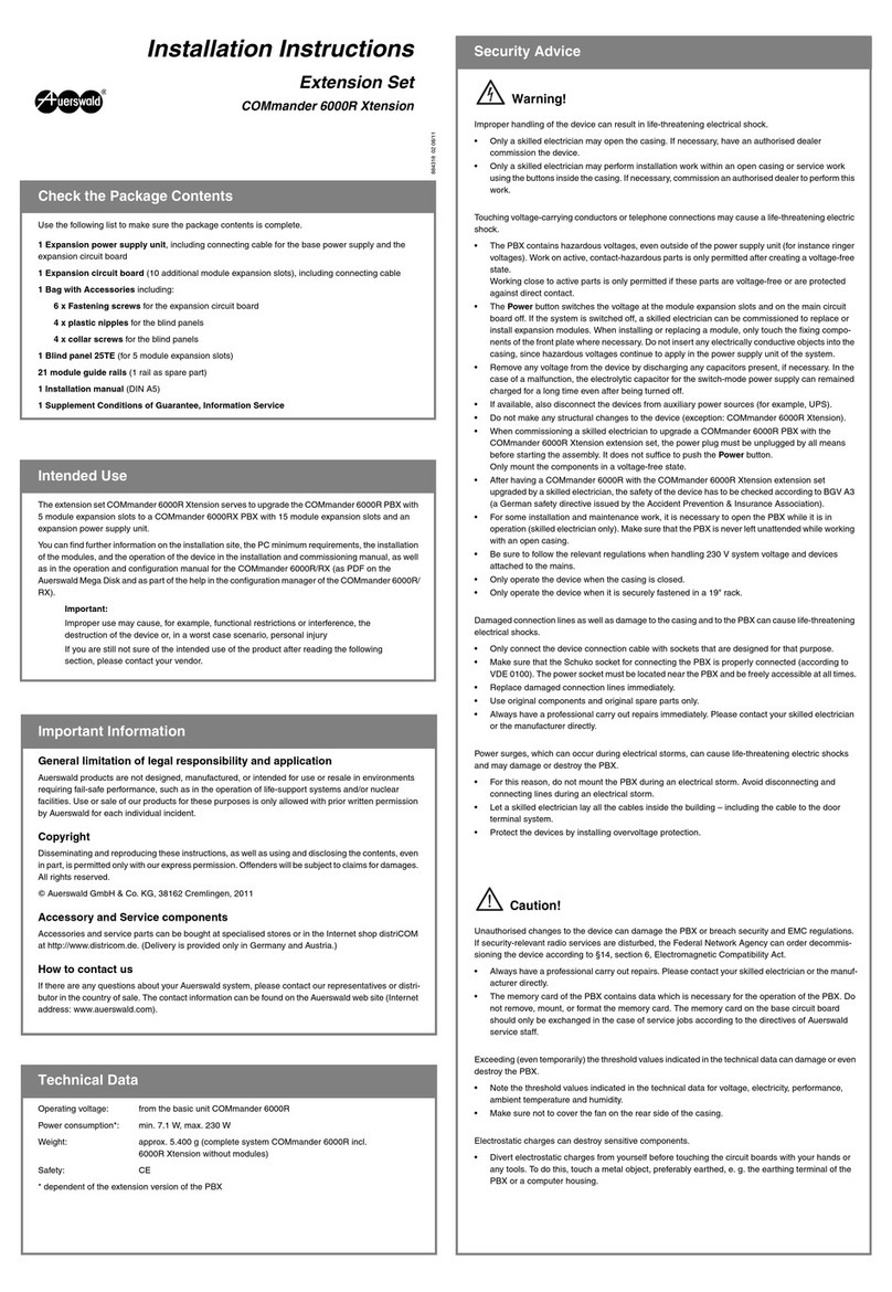 Auerswald COMmander 6000R Xtension installation instructions