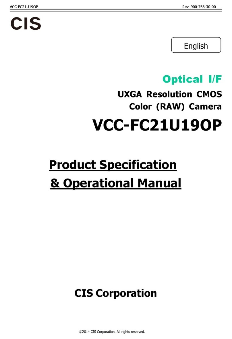 CIS VCC-FC21U19OP Product specification & operational manual