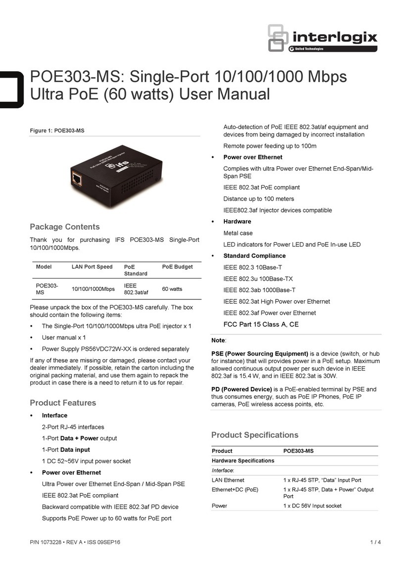 Interlogix POE303-MS User manual Interlogix POE303-MS User manual