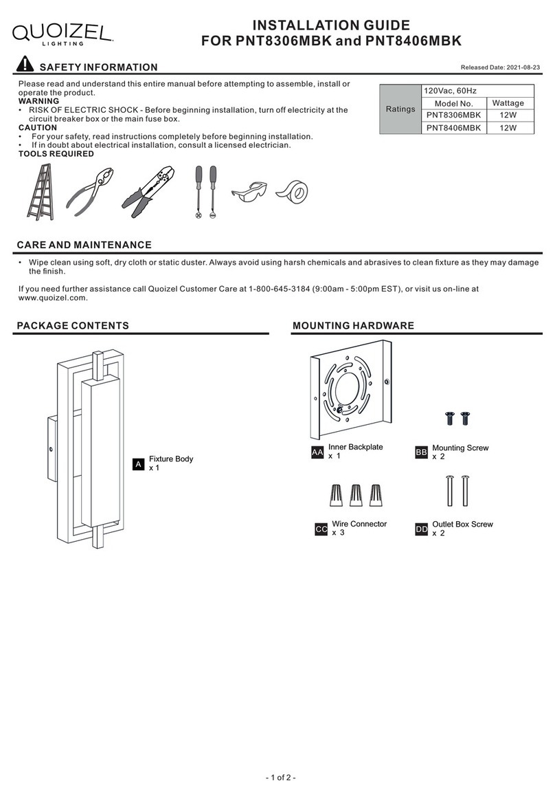 Quoizel PNT8306MBK installation guide