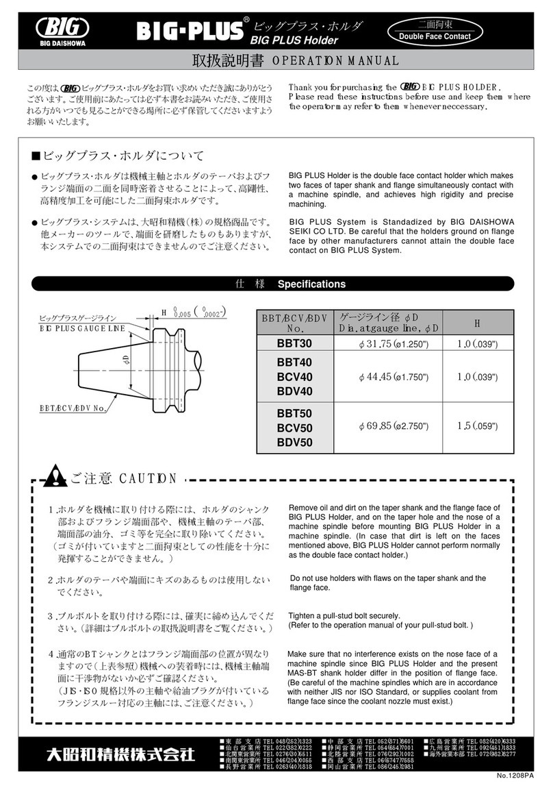 Big Daishowa BBT30 Operation manual