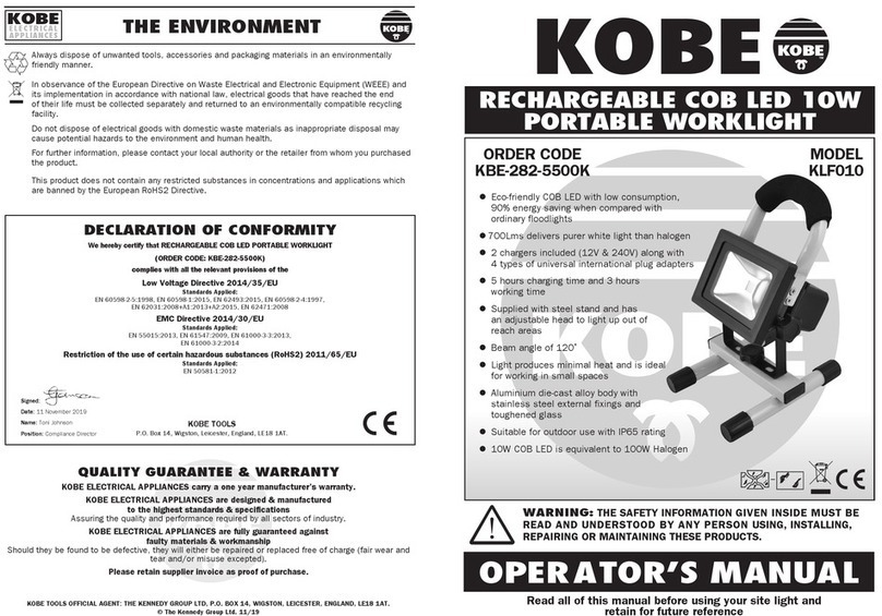 KOBE KLF010 Operator's manual