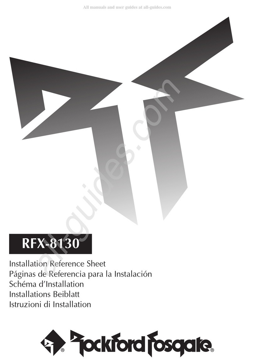 Rockford Fosgate RFX-8130 Installation reference sheet