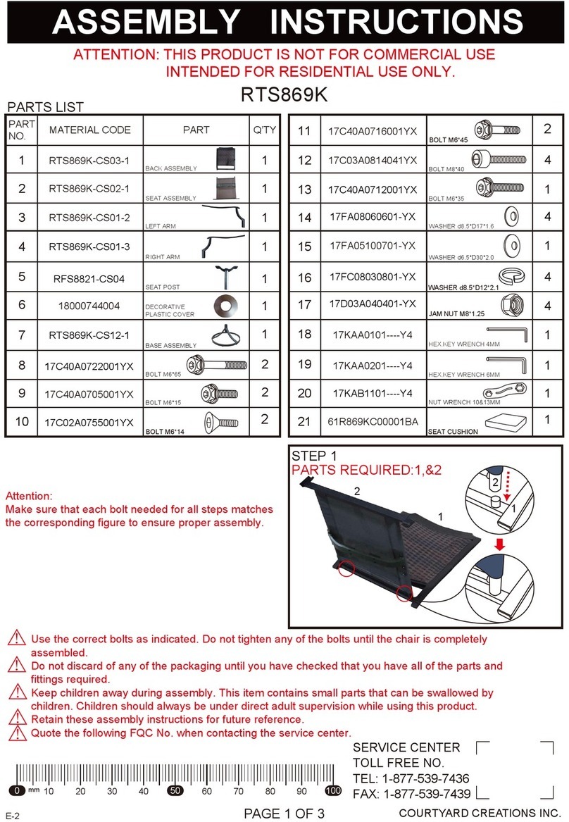 Courtyard Creations RTS869K User manual