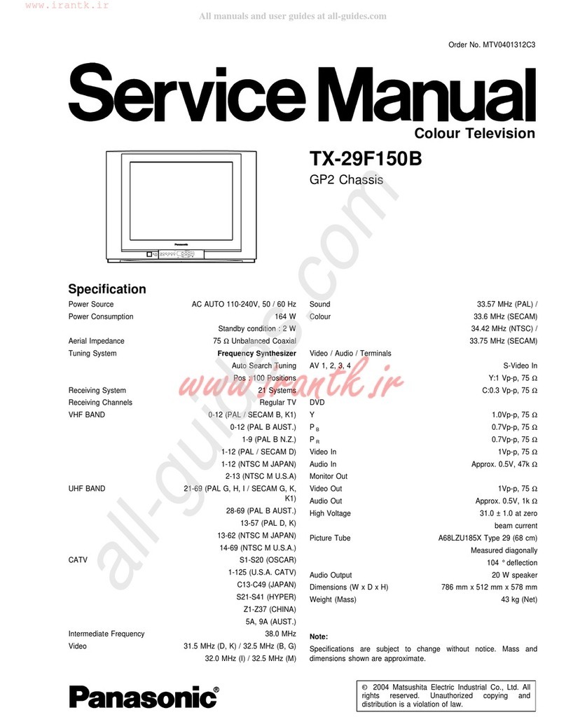 Panasonic TX-29F150B User manual