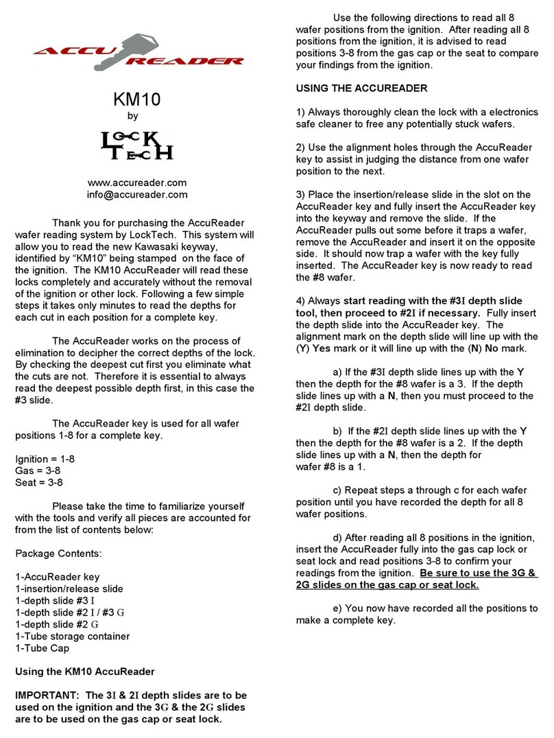 LockTech AccuReader KM10 quick start guide