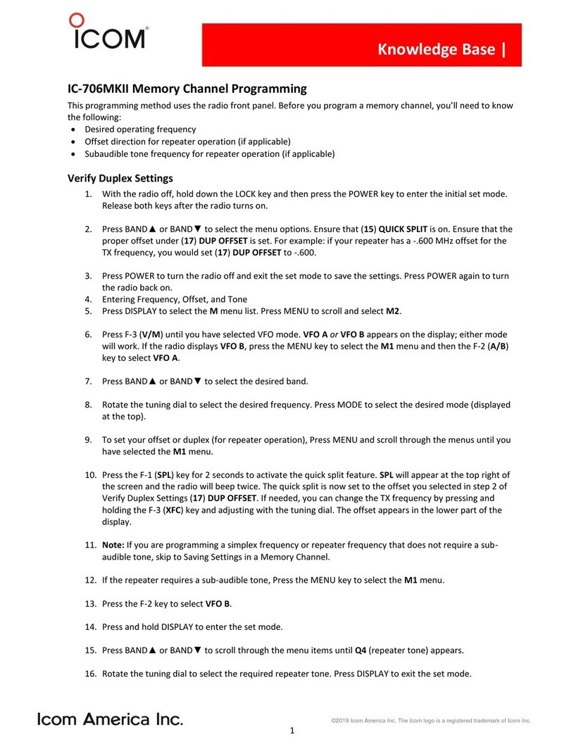 Icom IC-706MKII Programming manual