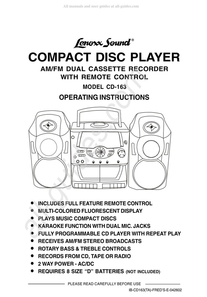 Lenoxx Sound CD-163 User manual