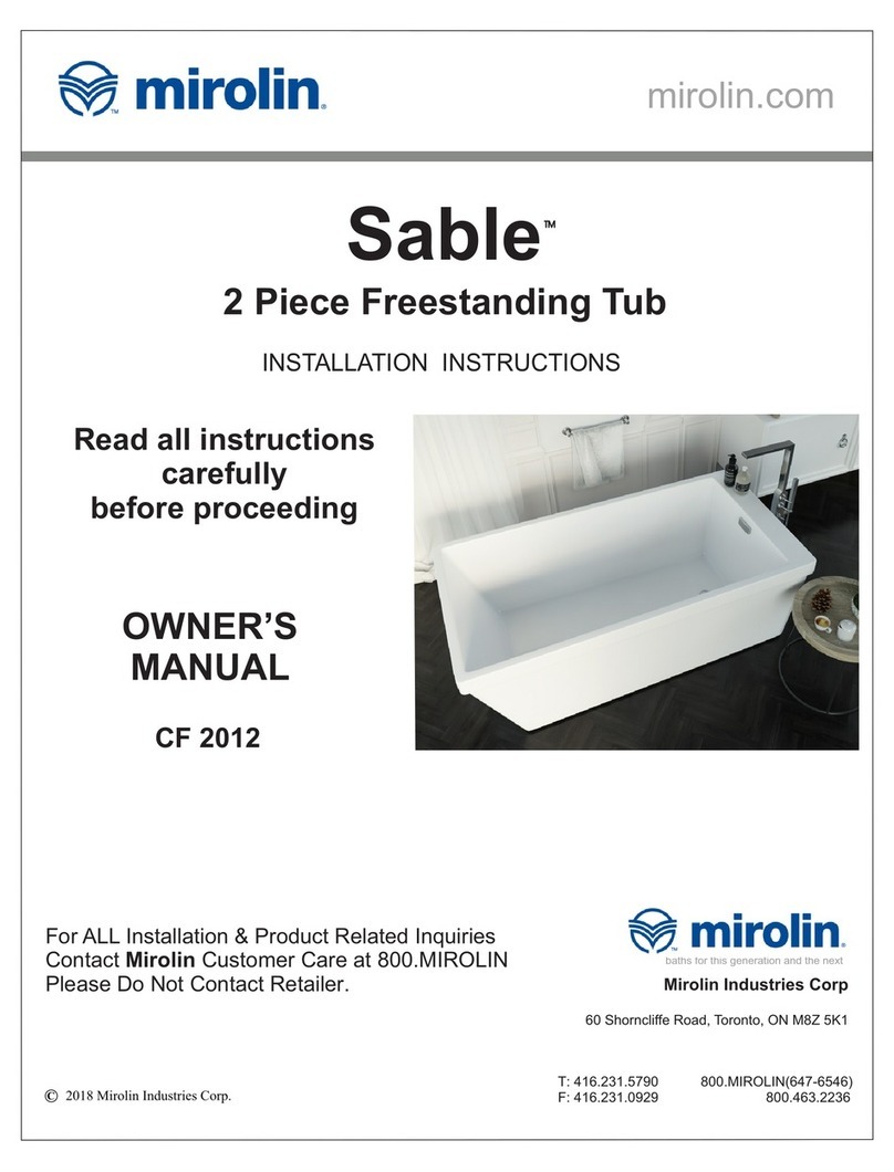 Mirolin Sable CF 2012 owner's manual Mirolin Sable CF 2012 owner's manual