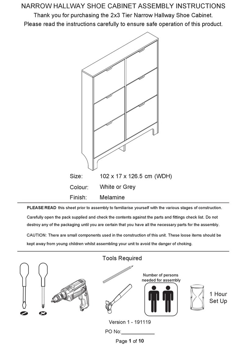GFW NARROW HALLWAY SHOE CABINET Assembly instructions GFW NARROW HALLWAY SHOE CABINET Assembly instructions