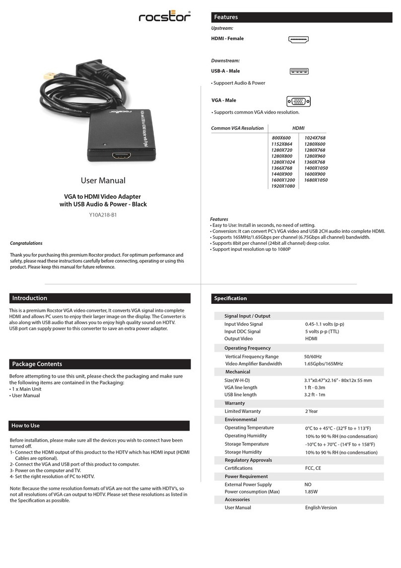Rocstor Y10A218-B1 User manual