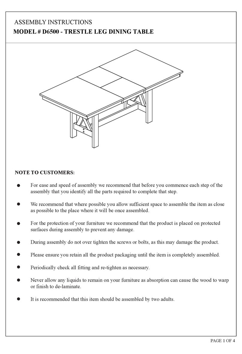2K Furniture Designs D6500 User manual