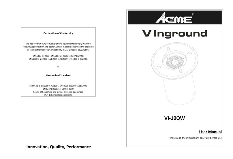 ACME V Inground VI-10QW User manual