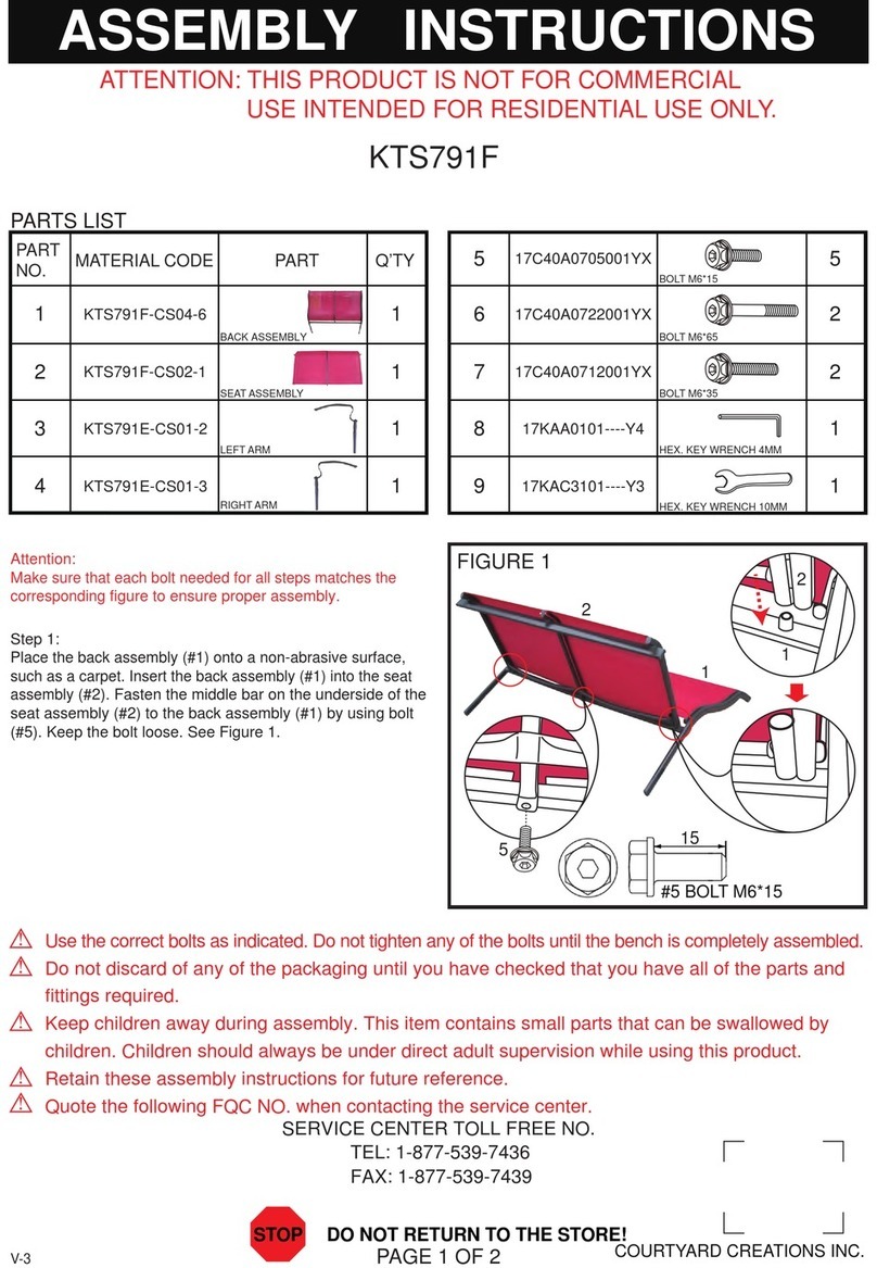 Courtyard Creations KTS791F Assembly instructions