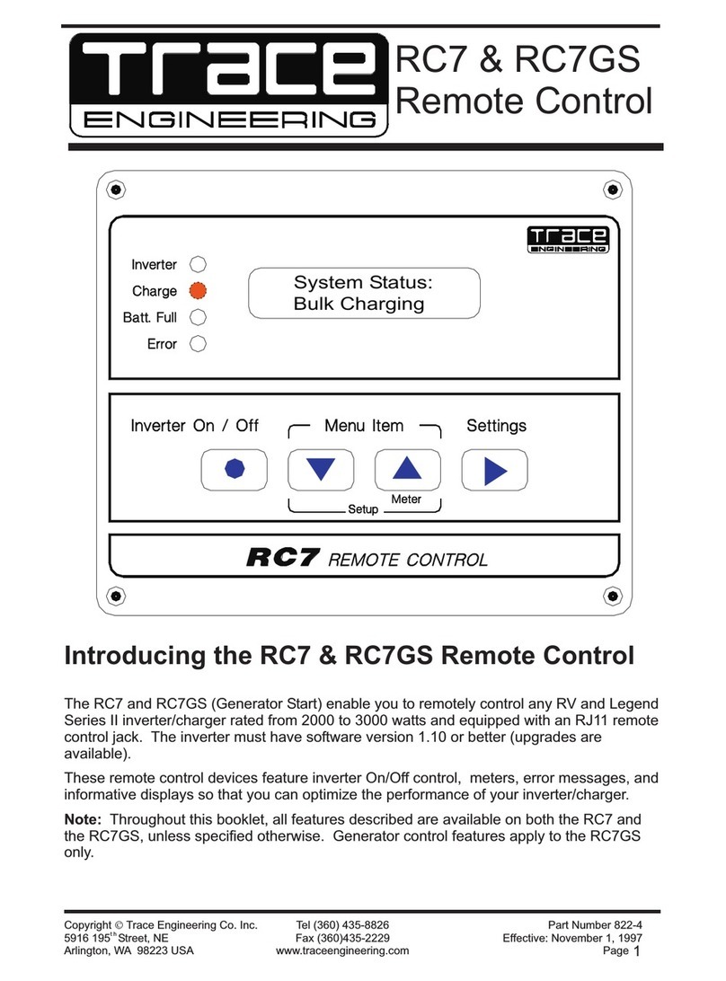 Trace Engineering RC7 User manual