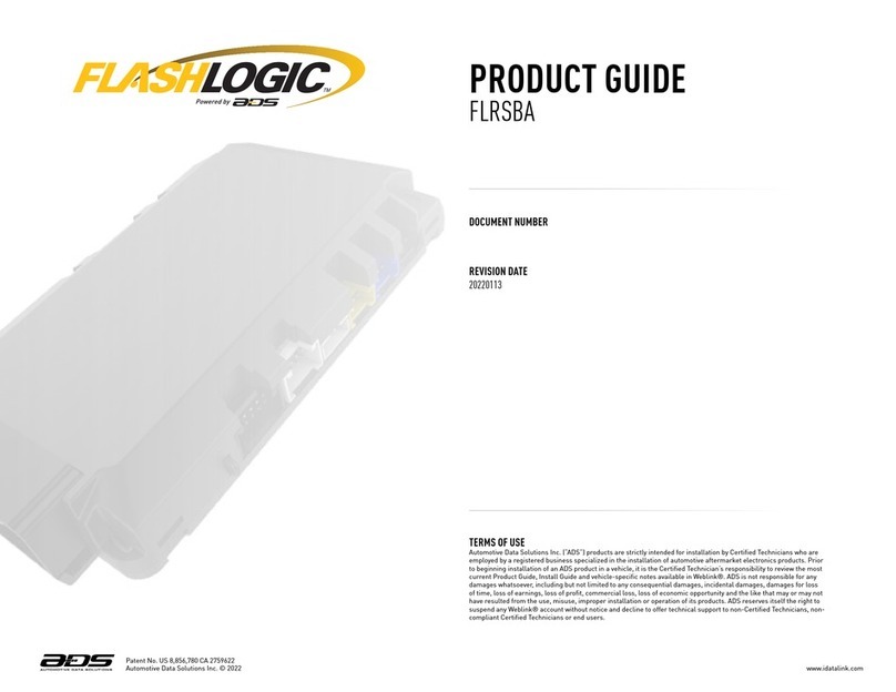 Automotive Data Solutions FlashLogic FLRSBA User manual Automotive Data Solutions FlashLogic FLRSBA User manual