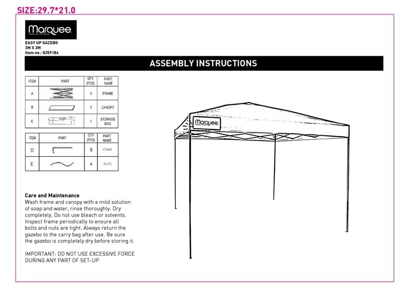 Marquee EASY UP 0259184 Assembly instructions