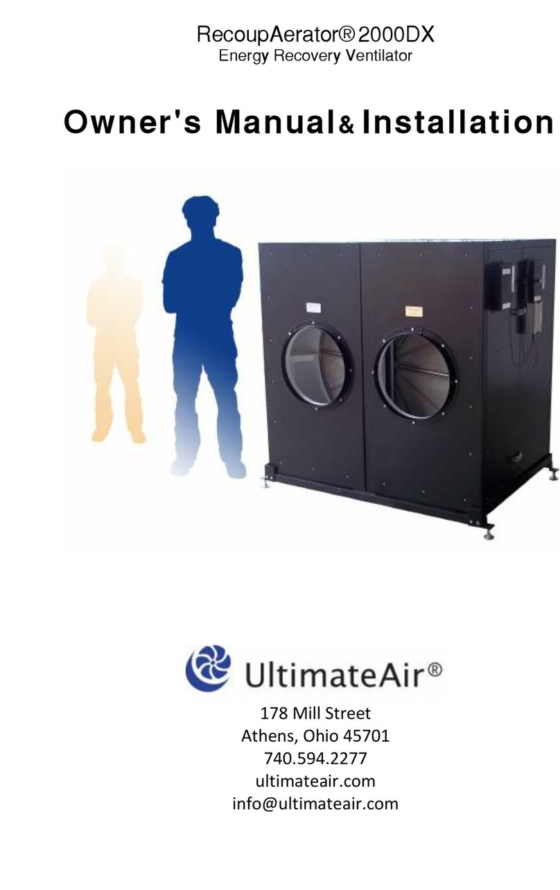 UltimateAir RecoupAerator 2000DX Owner's manual & installation