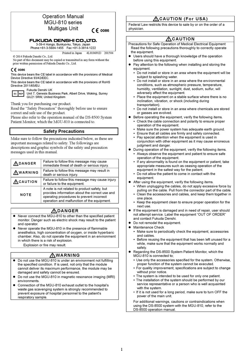 Fukuda Denshi MGU-810 Series Operation manual Fukuda Denshi MGU-810 Series Operation manual